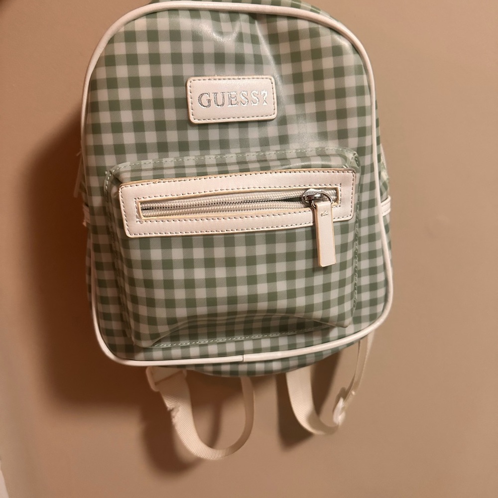 Guess Mint Checkered Backpack - image 1